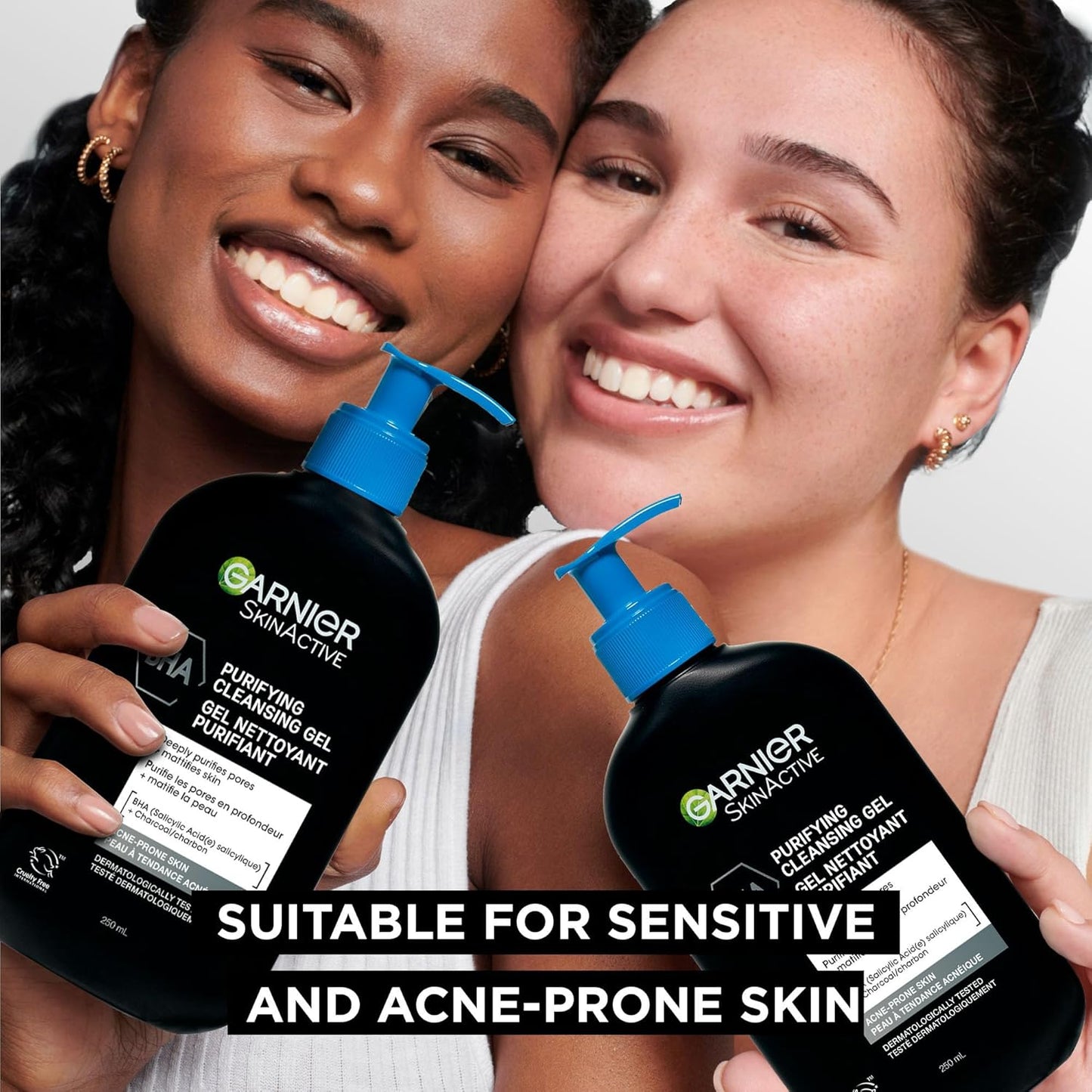 Garnier BHA Purifying Cleansing Gel with Salicylic Acid & Charcoal, Deep Pore Cleansing & Mattifying Skin Gel 250 ml