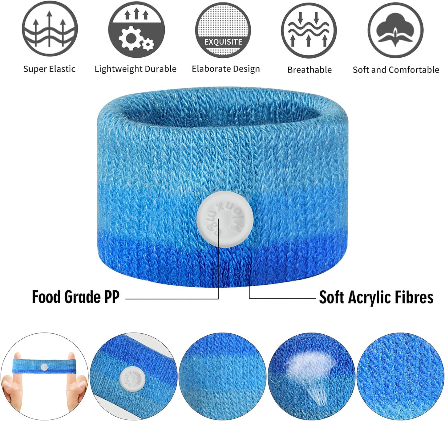 Motion Sickness Bands/Acupressure Nausea Wristband for Nausea,Sea Sickness Wristbands for Natural Relief of Morning Sickness,Dizziness, Motion Sickness(Car, Sea, Flying Travel Sickness)
