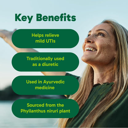 Organika 加拿大制造 Chanca Piedra 500 毫克 - 尿路感染支持 | 肾脏、胆囊和泌尿支持，清洁 - 90 粒素食胶囊