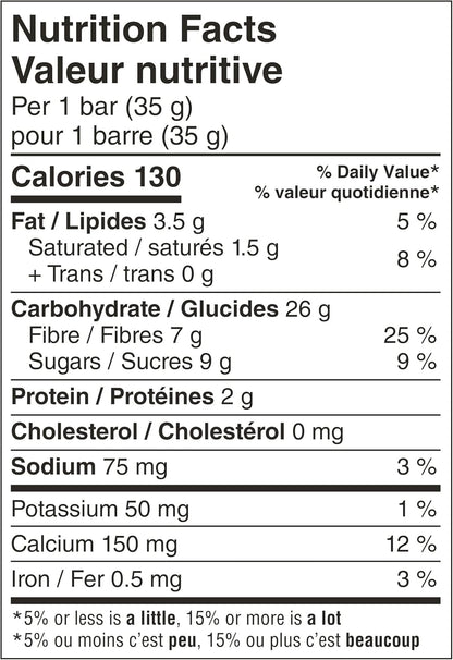 FIBRE 1 燕麦巧克力软糖棒，天然口味，5条装，零食棒