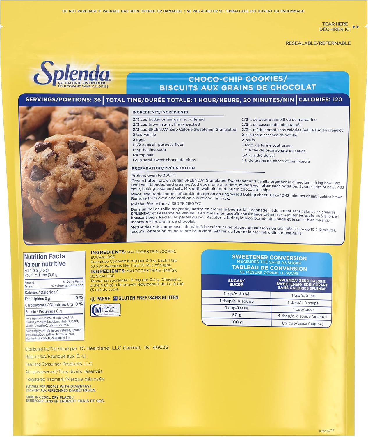 Splenda No Calorie Sweetener Granulated, 275G (5LB Equivalent), Sugar Substitute for Use with Coffee, Tea, Fruit, Cereal, and More
