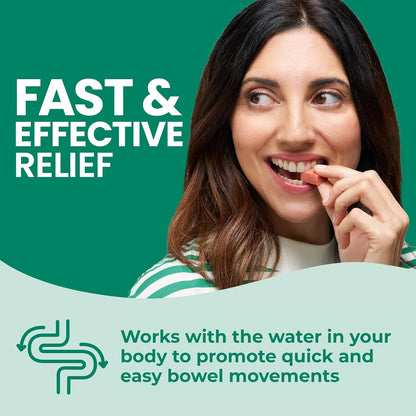 DulcoLax 软咀嚼片，用于缓解偶尔便秘的温和泻药，适用于成人和 12 岁及以上儿童，纯素、无刺激、无麸质泻药，混合浆果味，30 片