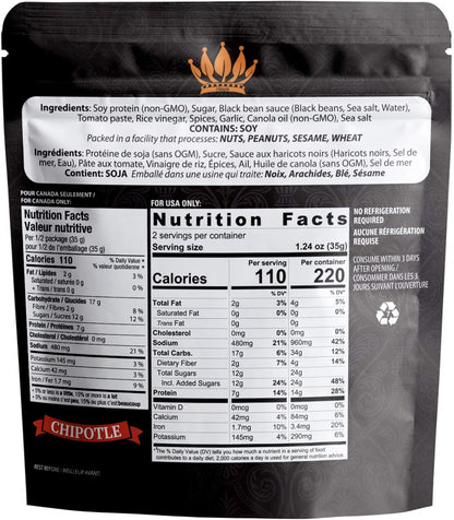 Noble Jerky – Vegan Jerky Snacks, 14g Plant Protein, Non-GMO, High-Protein, 70g Bags, 5-Pack Variety (Teriyaki, Chipotle, Original, 2 BBQ)