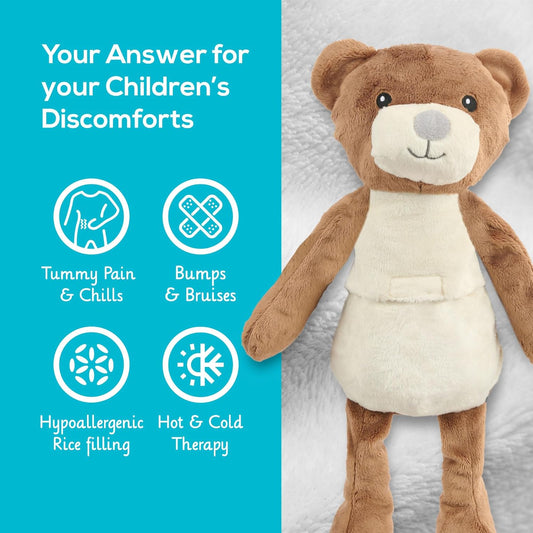 魔法袋 Warmy Noa the Bear 冷热敷袋，屡获殊荣的舒适治疗伴侣，天然可堆肥，可拥抱疗法，加拿大卫生部注册，多功能健康伴侣