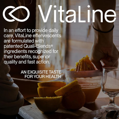 Vitaline 維生素 C 補充劑（含鋅和維生素 D）- 維生素 C 膳食補充劑，用於免疫支持 - 橙味，24 片泡騰片