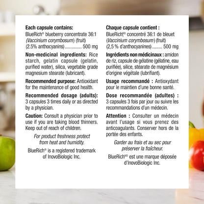 Webber Naturals Blueberry, 120 Capsules, Antioxidant Spport & Vitamin C Timed Release 1000 mg, 150 Tablets, For Bones, Teeth, Immune and Antioxidant Health