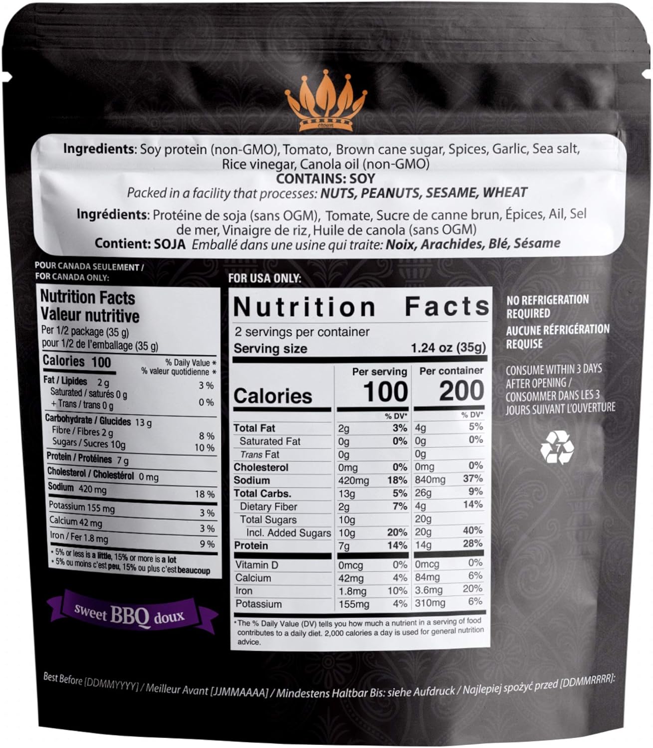 Noble Jerky – Vegan Jerky Snacks, 14g Plant Protein, Non-GMO, High-Protein, 70g Bags, 5-Pack Variety (Teriyaki, Chipotle, Original, 2 BBQ)