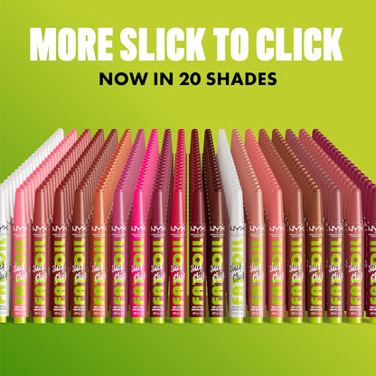 NYX Professional Makeup Fat Oil Slick Click, Lip Balm, 12 HR Hydration, Infused With Nourishing Oils, High Shine Finish, Buildable Colour, Shade: Story or Post (Soft Peach)