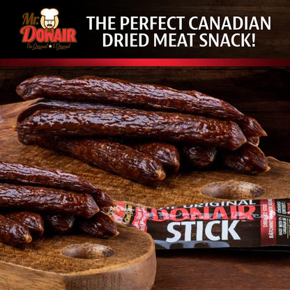 Donair Flavoured Dried Meat Stick - Made with 100% Canadian Beef - Protein Rich, Perfect for Snacks - 70 Calories Per Stick (12 x 50g pkgs - 24 sticks per box)