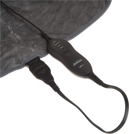 Sunbeam 加热披肩，灰色，大号