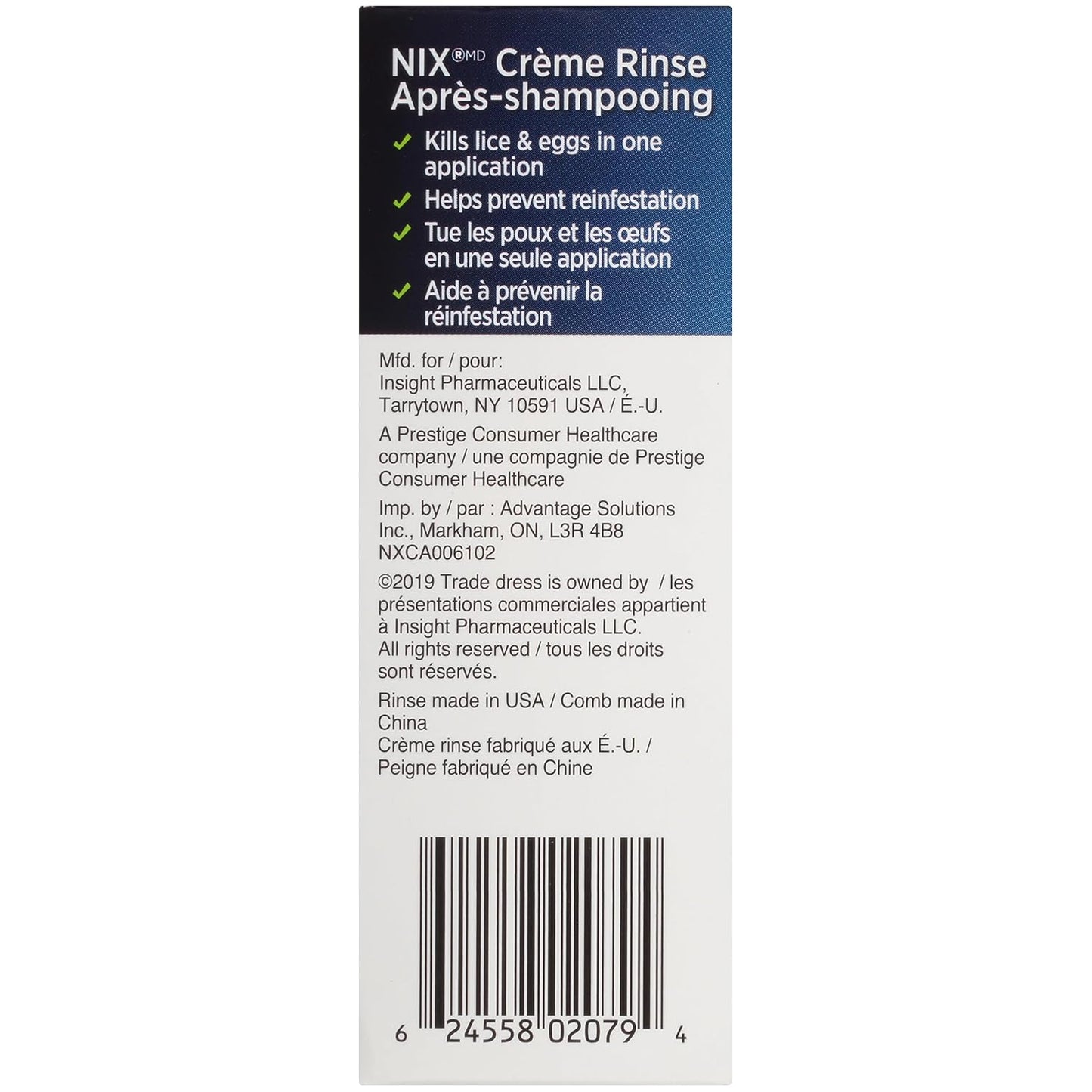 Nix 乳霜冲洗剂（含除虱梳）- 56克 - 有效治疗头虱