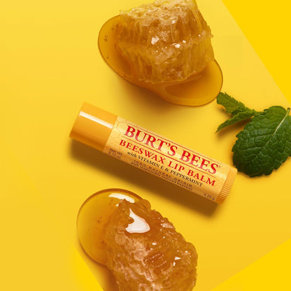 Burt's Bees 100% Natural Moisturizing Lip Balm, Original Beeswax with Vitamin E and Peppermint Oil - 6 Tubes