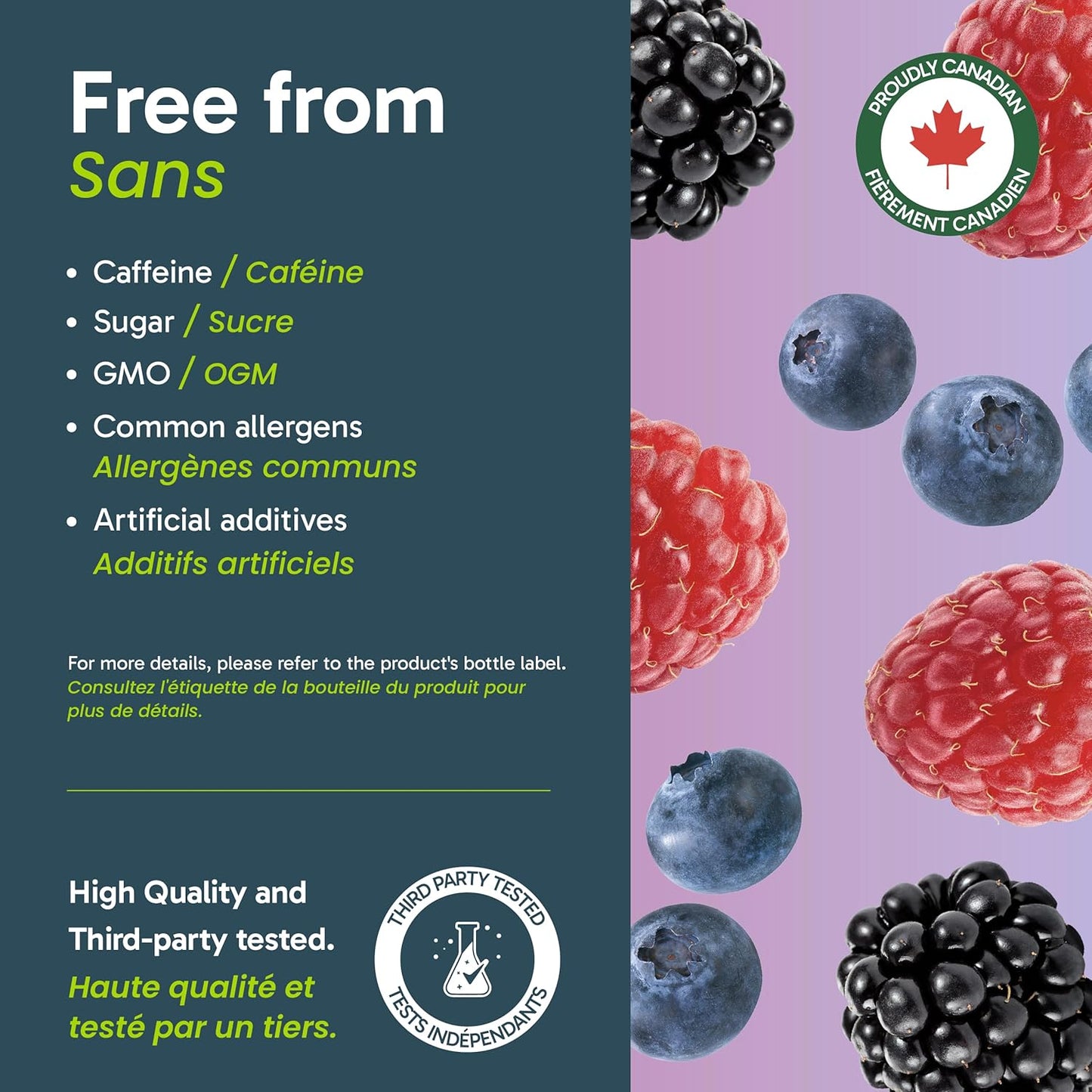 Organika 加拿大製造電解質 + 增強膠原蛋白 - 野莓口味 - 無糖補水 | 5 克蛋白質 + 100% 每日所需維生素 C | 360 克，30 份