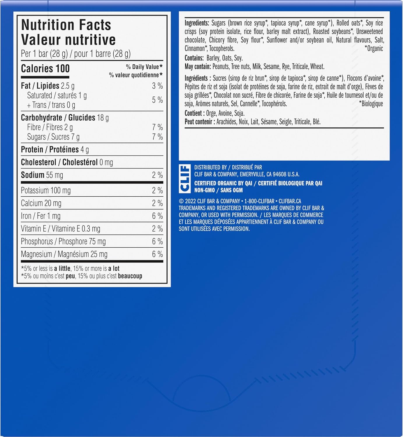 CLIF BAR，迷你巧克力碎能量棒，70% 有机成分，不含人工香料，28 克（10 包）