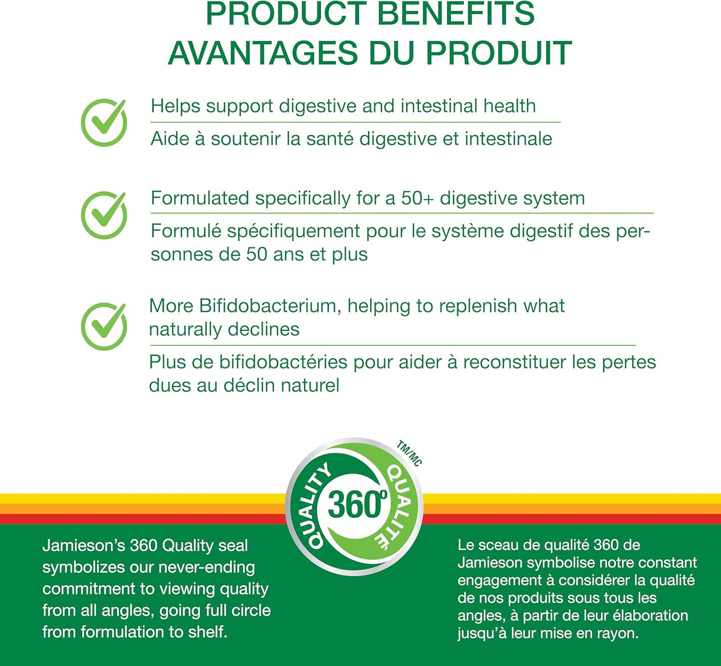 Jamieson 成人 50+ 益生菌，含 150 億活性細胞，促進雙歧桿菌生長，支持消化系統健康和腸道健康。 10 種獨特菌株，包括乳酸桿菌和雙歧桿菌，非基因改造，無麩質，30 種植物成分…