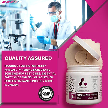 ATP LAB - Total Radiance 胶原蛋白 360g 30 份（原味） - 女士胶原蛋白粉 - 适用于皮肤、头发和指甲 - 女士胶原蛋白补充剂