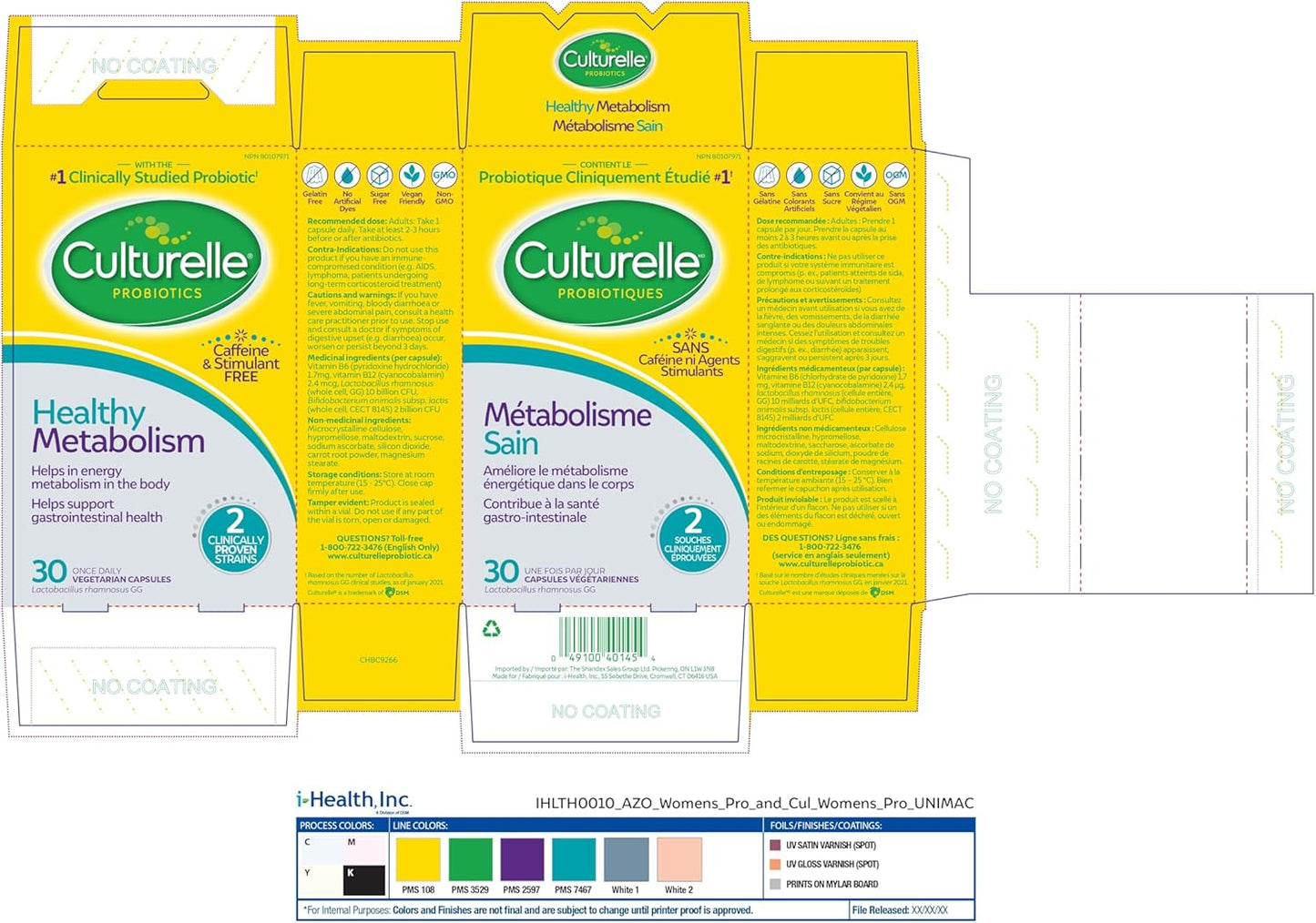 Culturelle 健康代谢，帮助维持健康代谢，支持身体健康，30 粒