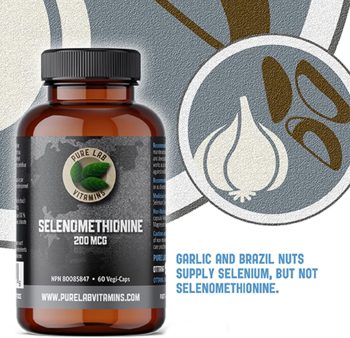 Pure Lab 維生素 | 硒 200 微克補充劑 | 60 粒膠囊 | 甲狀腺健康硒蛋氨酸 200 微克 | 成人免疫系統增強劑和男性和女性甲狀腺支持劑 | 抗氧化補充劑