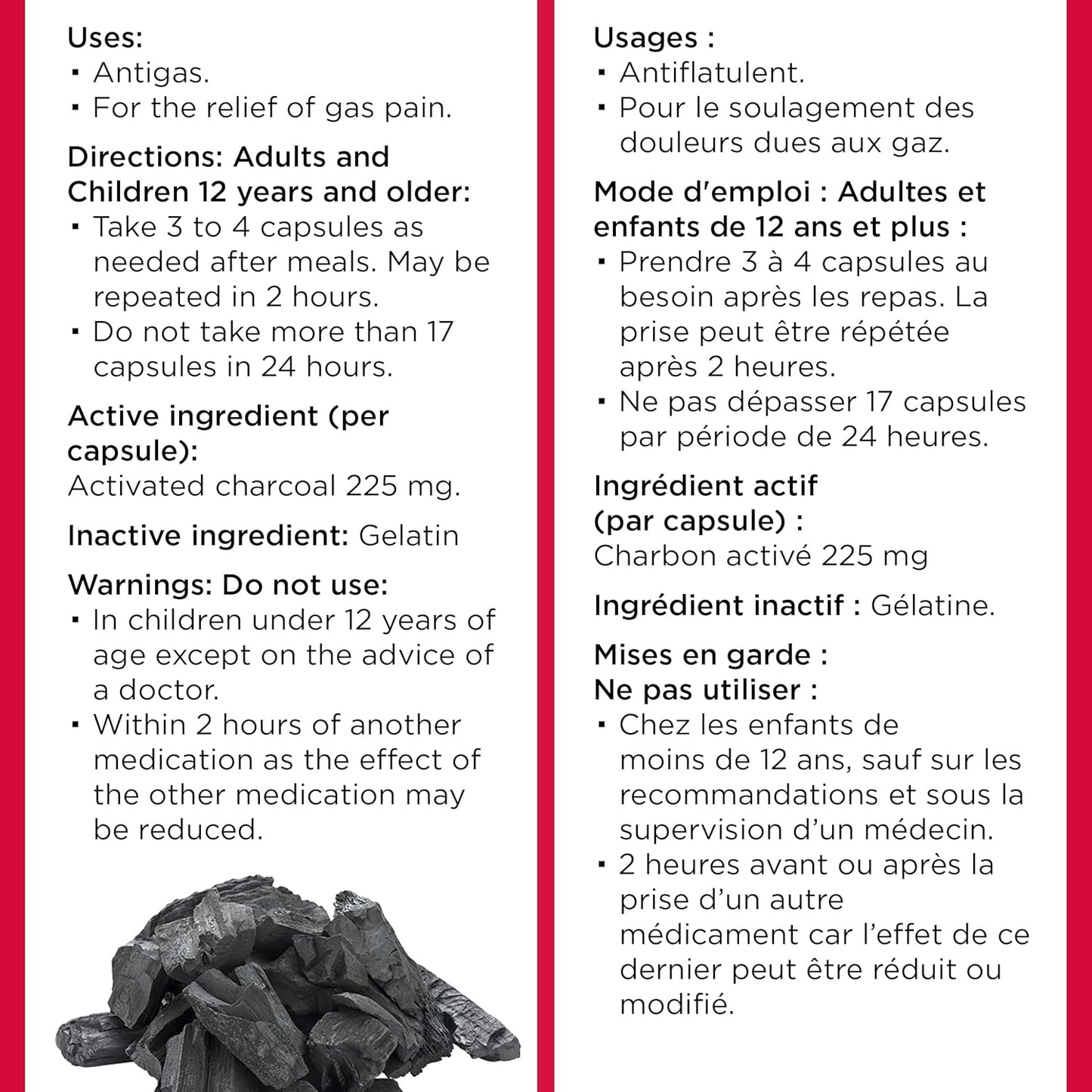 Wampole 活性碳 – 促進消化 – 60 粒膠囊