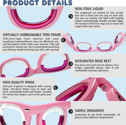 Hion 兒童防暈動病智慧眼鏡（適用於 3-8 歲兒童）– 超輕便攜緩解噁心液體眼鏡，可緩解暈車、暈機、暈船 – 兒童旅行/郵輪必備