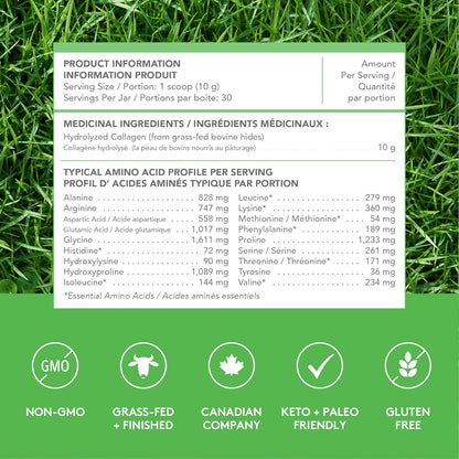 Sproos 纯优质草饲胶原蛋白粉 | 简单、干净的牧场饲养，草饲，300克桶装