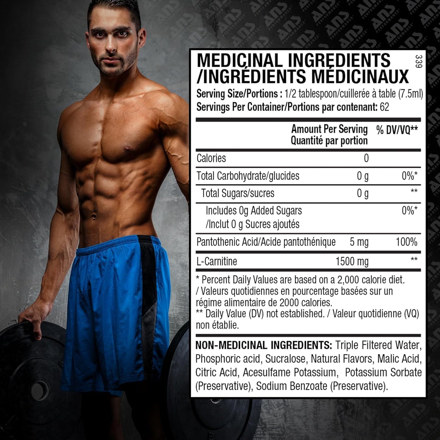 ANS Performance Diablo 肉碱 3000（473 毫升，16 盎司）- 肌肉恢复支持 - 每 15 毫升含 3000 毫升左旋肉碱，价值翻倍 - 美味口味（蓝树莓）