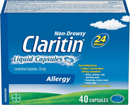 开瑞坦液体胶囊过敏药，速效 24 小时不瞌睡缓解，10 毫克，40 粒