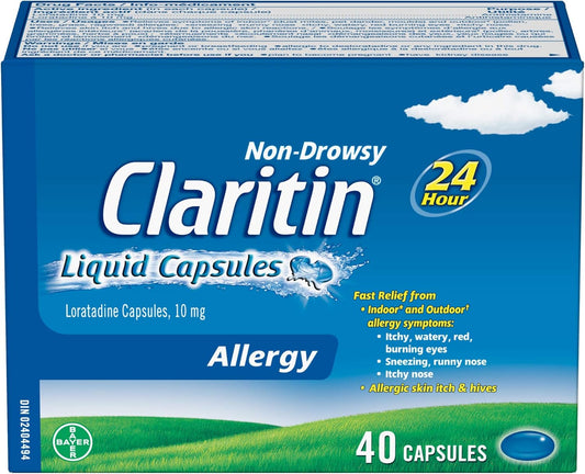 开瑞坦液体胶囊过敏药，速效 24 小时不瞌睡缓解，10 毫克，40 粒