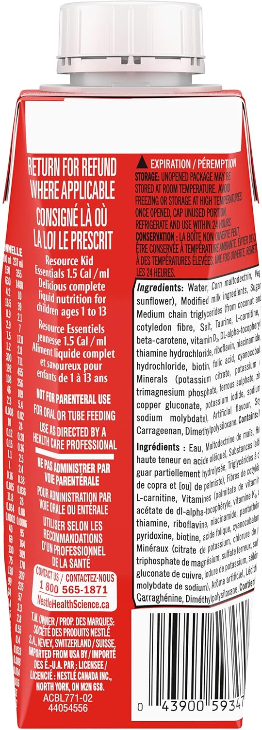 RESOURCE Kid Essentials Formulated Liquid Diet with Fibre, 237mL, 24 Count