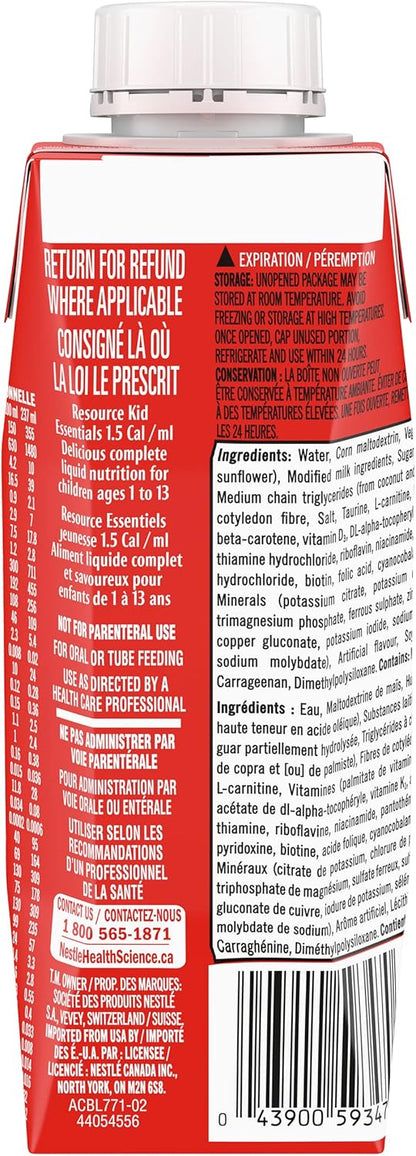 RESOURCE Kid Essentials Formulated Liquid Diet with Fibre, 237mL, 24 Count