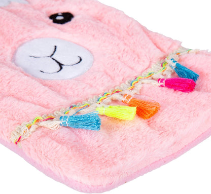 Bodico 舒适温暖新奇骆驼毛绒 1L 热水袋，10.5 英寸，粉色