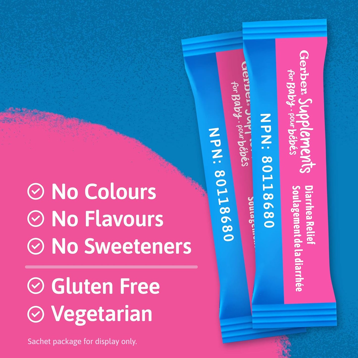 嘉寶嬰兒腹瀉緩解補充劑，0-3 歲，緩解嬰兒腹瀉，急性感染性腹瀉和抗生素相關腹瀉，益生菌和益生元 HMO，無麩質，小袋裝