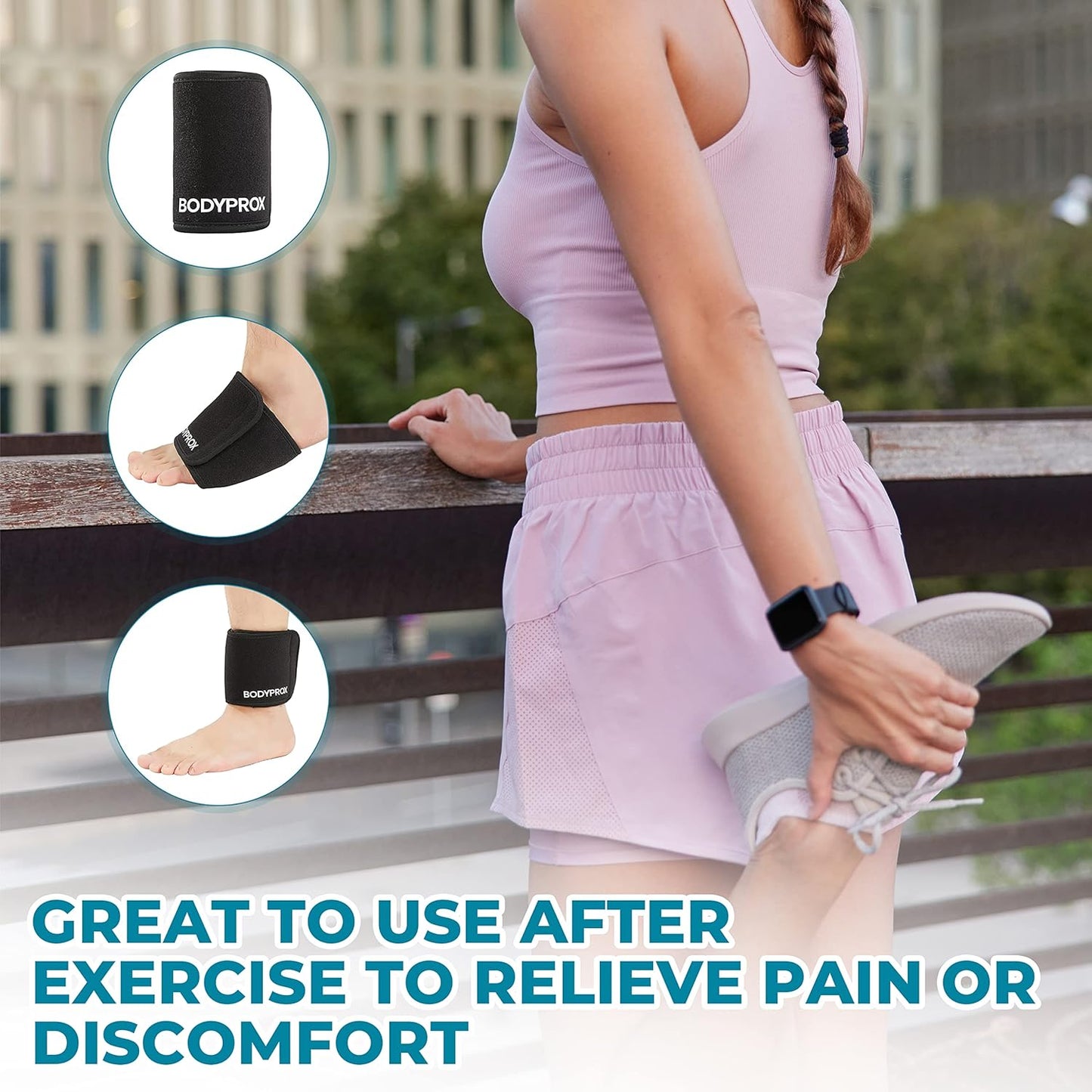 Bodyprox 冷热疗法包裹 - 可重复使用的凝胶包，用于缓解疼痛：非常适合扭伤、肌肉疼痛、瘀伤、受伤等（脚、手臂、肘部、脚踝）。