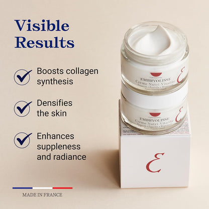 Embryolisse Nutri-Vitality Age-Defying Face Cream, Collagen-Supporting Moisturizer for Mature, Sensitive Skin with Red Maple Extract & Macadamia Oil, 50 ml.