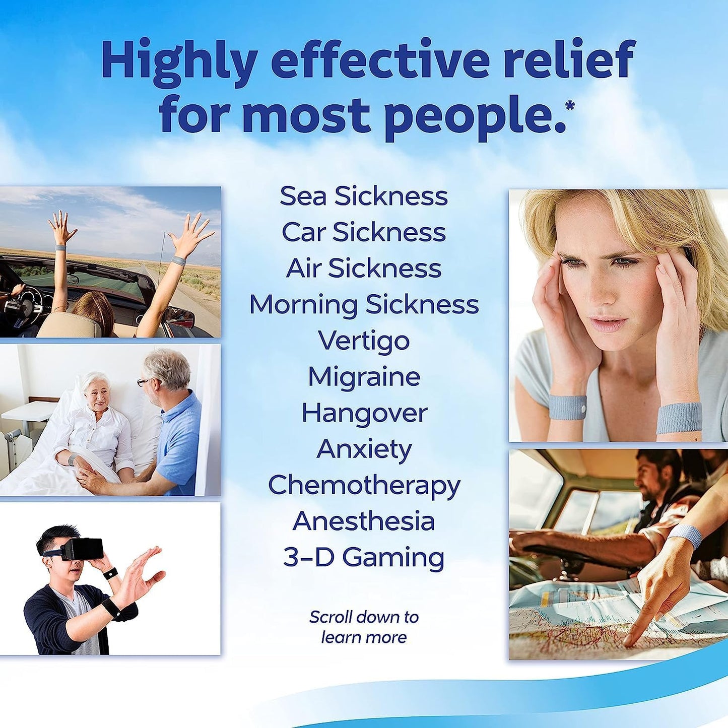 Health Life Sea-Band Mama 腕帶，緩解噁心，1 對