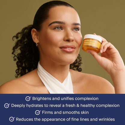 Marcelle Vitamin C + Peptide Collagen & Glow Moisturizer, Day & Night Cream, Brightening & Smoothing, Vegan, Cruelty-Free, Hypoallergenic, Non-Comedogenic, Paraben-Free, Fragrance-Free, 50 mL