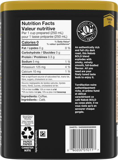 Nabob Dark Bold Roast Full City 深色研磨咖啡，340克罐装