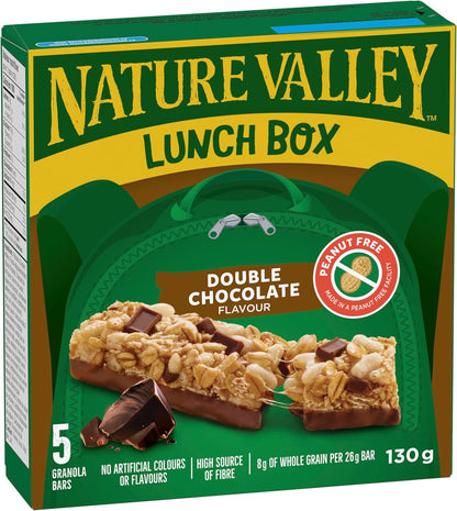 自然谷双倍巧克力味格兰诺拉麦片棒，不含人工香料，不含人工色素，零食棒，采用全谷物制成，5 根装格兰诺拉麦片棒