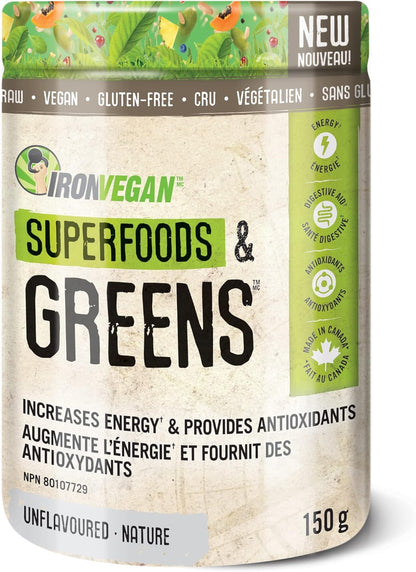 Iron Vegan 無味超級食品和綠色食品粉，150 克