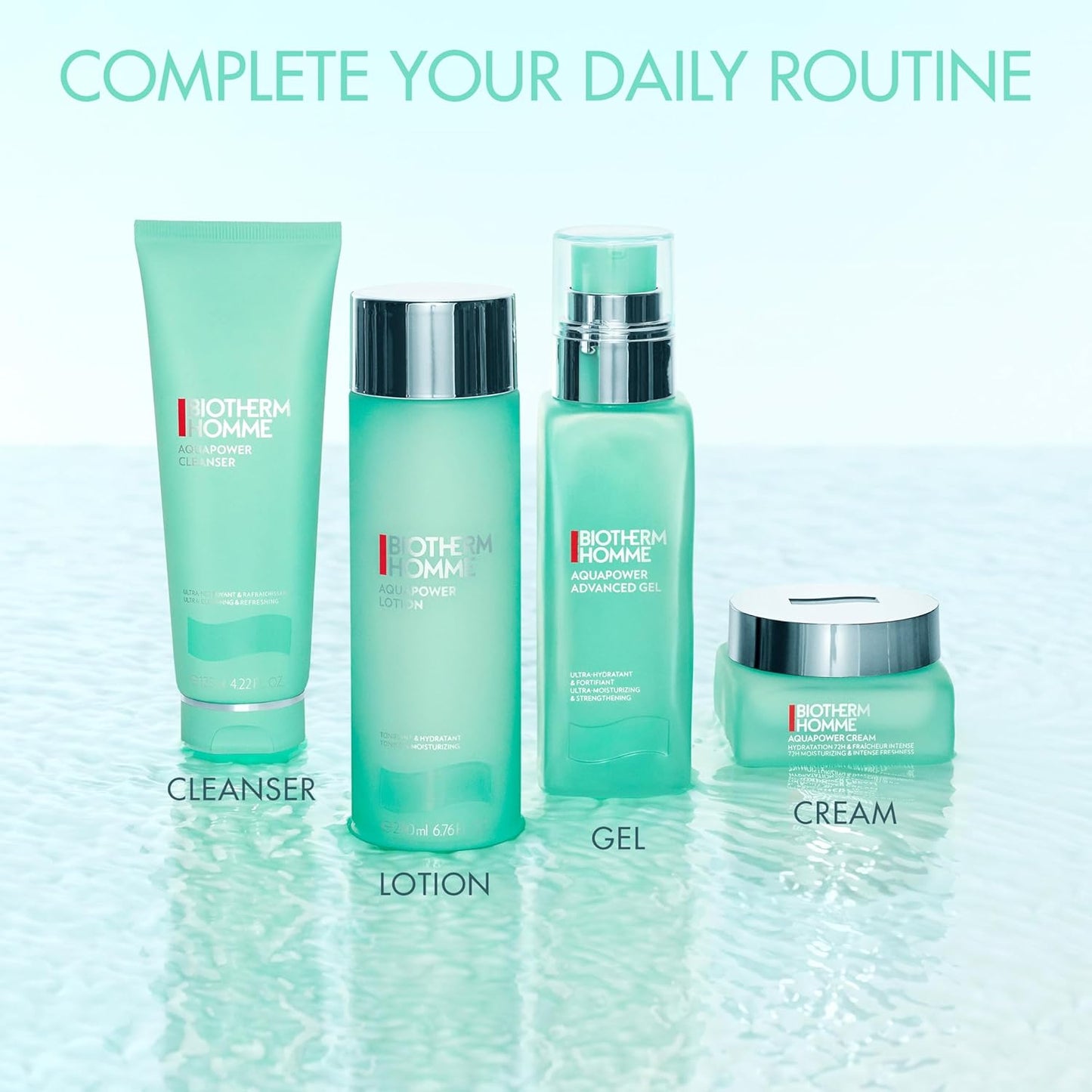 Biotherm Homme Hydrating And Cooling Facial Gel Cream, Aquapower Concentrated Glacial Hydrator 72H, Moisturizes and Re-energises the Skin, For All Skin Types, 50 ml