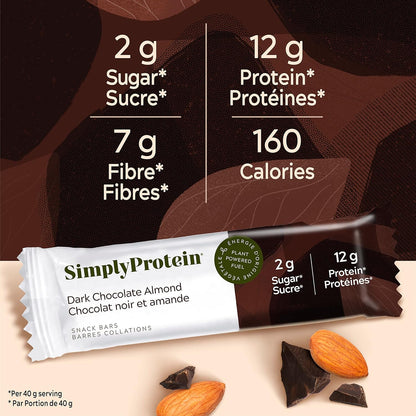Simply Protein Ready-To-Drink Chocolate Plant Protein Shake, 330mL Bottle, Pack of 4, High Protein & Dark Chocolate Almond Protein Bars, Gluten Free, Vegan, High Protein Snacks, 4 Count