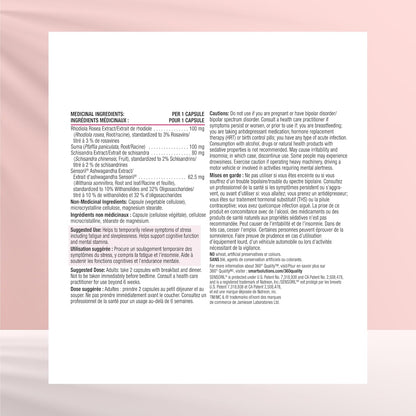 Smart Solutions Adrenasmart 素食胶囊，缓解压力症状，增强认知耐力和功能，并减轻疲劳。含 100 毫克红景天，不含麸质、大豆、人工防腐剂或甜味剂……