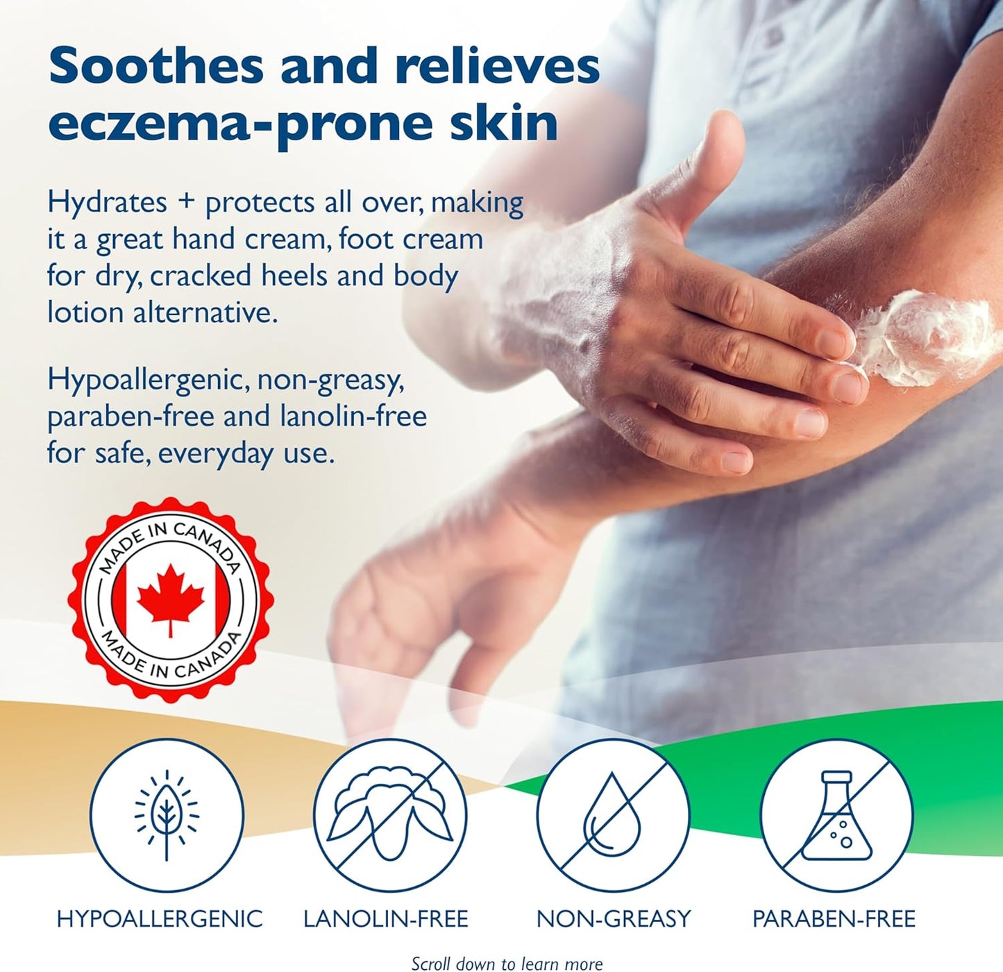 Glaxal Base 保湿霜，缓解瘙痒、干燥皮肤和湿疹，含舒缓燕麦和芦荟，低过敏性，不含防腐剂，含燕麦和芦荟，加拿大制造，227 克