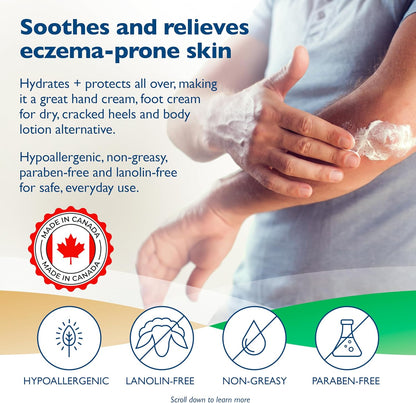 Glaxal Base 保湿霜，缓解瘙痒、干燥皮肤和湿疹，含舒缓燕麦和芦荟，低过敏性，不含防腐剂，含燕麦和芦荟，加拿大制造，227 克