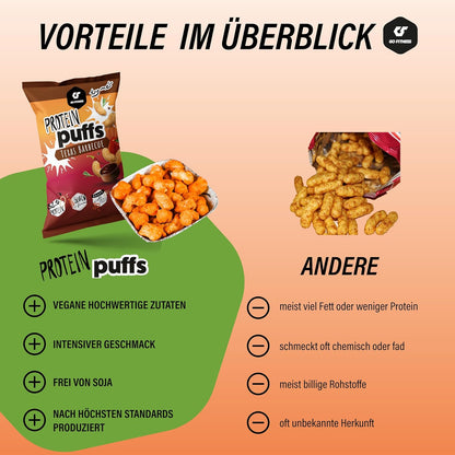 GoFitness Nutrition Protein Puffs — Veggie Mix, 6x50g Box — Crunchy High-Protein Snack for Muscle Support, Low Sugar & Keto-Friendly