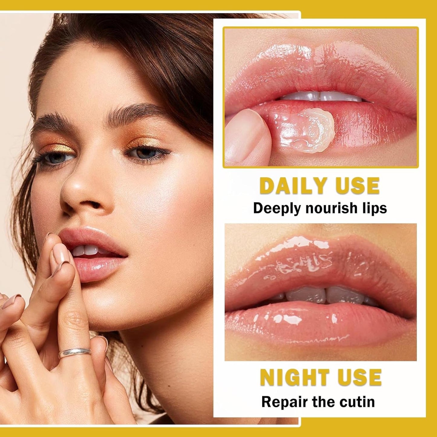 NVLEPTAP 2PCS Bee Lip Balm Honey Pot Honey Lip Balm Moisturizing Honey Lip Mask Lip Care Products Bee Lip Balm with Wand