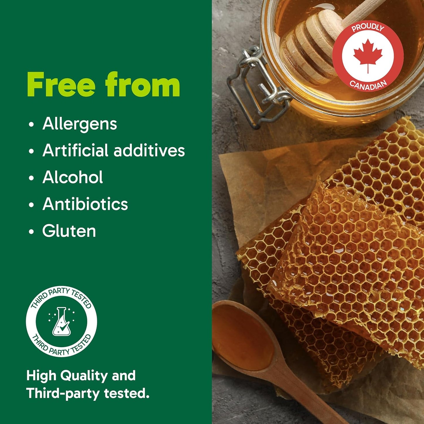 Organika 蜂胶液 - 天然免疫支持、缓解咽喉痛、抗氧化、无酒精 - 30 毫升