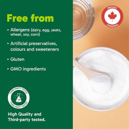 Organika 加拿大製造甘氨酸粉 - 蛋白質氨基酸 - 促進蛋白質合成、膠原蛋白形成、關節和肌肉健康、鎮靜作用 - 450克