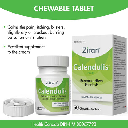 Ziran Calendulis – Calendula for Hives/Eczema/Psoriasis (Oral - 60 Tabs)
