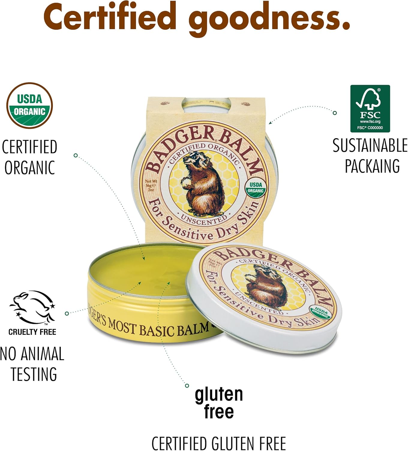 Badger Balms 无香膏 56 克